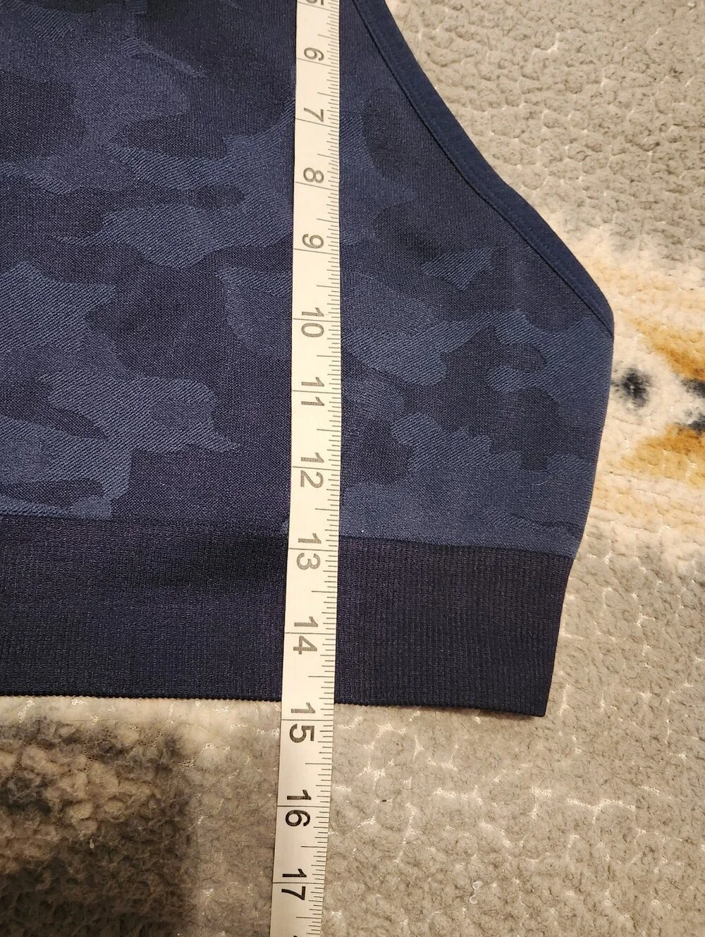 Splendid High-Neck Seamless Blue Camouflage Bralette - Sz XL